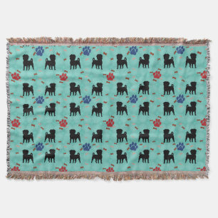 Shadow Pug Throw Blanket