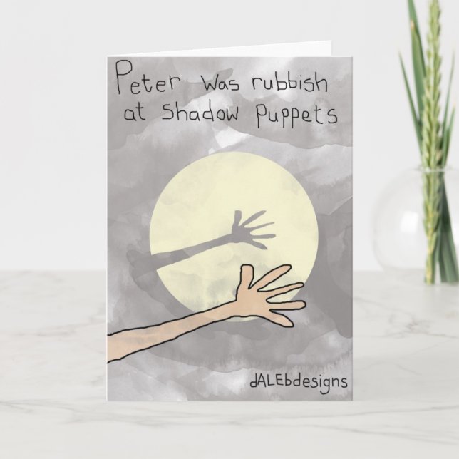 Shadow Puppet themed greetings card (Front)