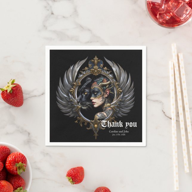 Shadow Queen – Panther Spirit Emblem.  Napkin (Insitu)