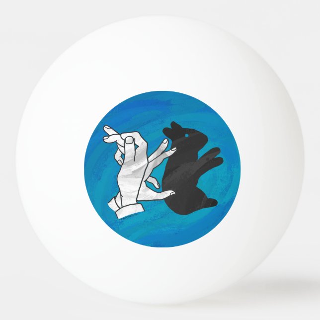Shadow Rabbit On Blue Ping Pong Ball (Back)