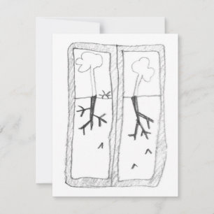 Shadow roots drawing RSVP card