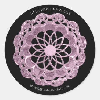 Shadow Rose Mandala Sticker - Pink on Black