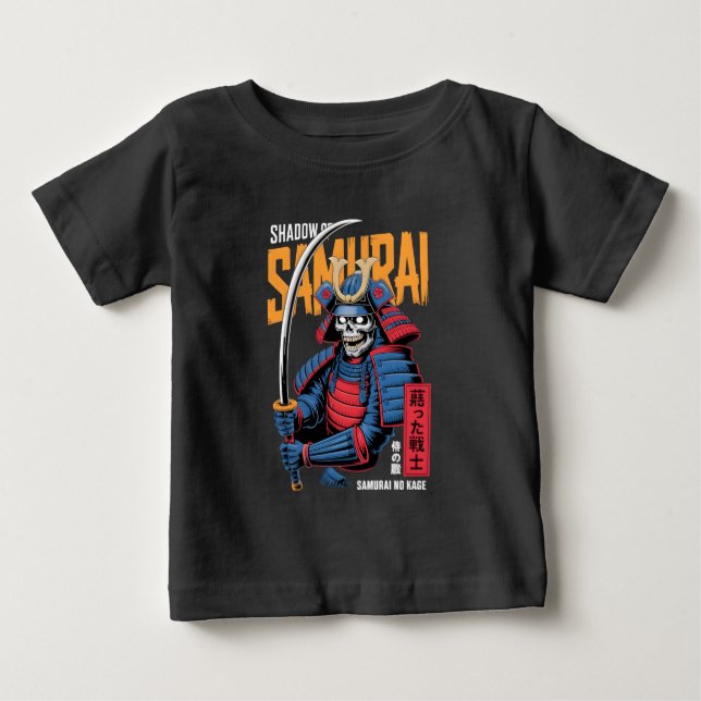Shadow Samurai Skeleton Warrior in Blue Armor with Baby T-Shirt (Front)