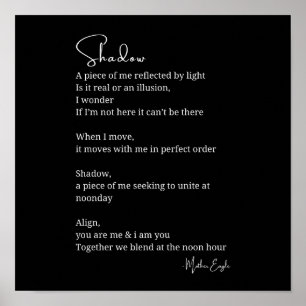 Shadow Self Love Encouragement Inspirational poem  Poster