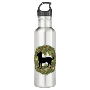 Shadow Silhouette Chihuahua in a Wreath 710 Ml Water Bottle