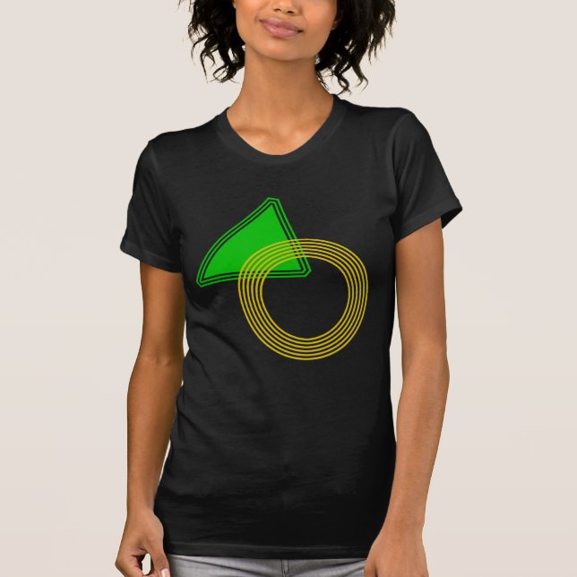 Shadow Striped Shapes Geometric Print Graphic Tee (Front)