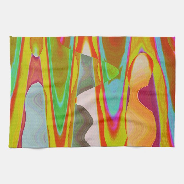 Shadow Talk - Acrylic Oriental Colour Art Tea Towel (Horizontal)