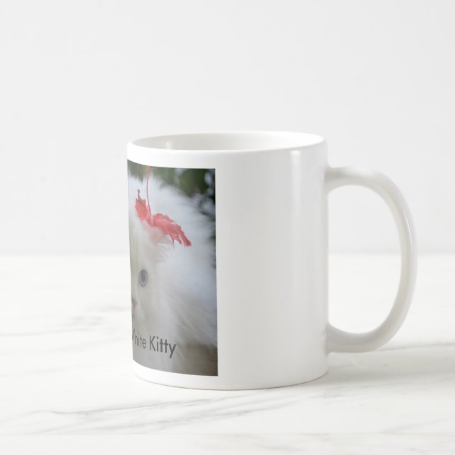 Shadow the white kitty coffee mug (Right)
