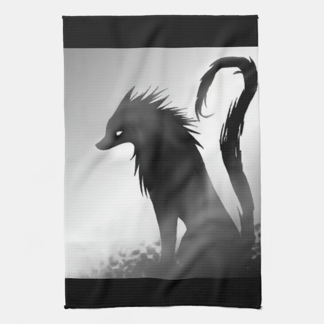 Shadow Wolf Anime Towel (Vertical)