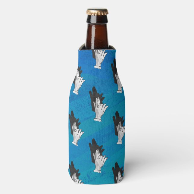 Shadow Wolf on Blue Bottle Cooler (Bottle Front)
