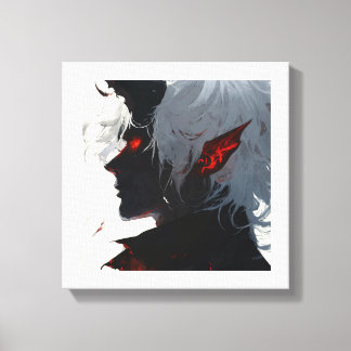 Shadowborn Demon A Haunting Silhouette Canvas Print