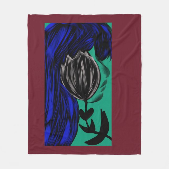 Shadowed by Her Own Beauty Fleece Blanket (Front)