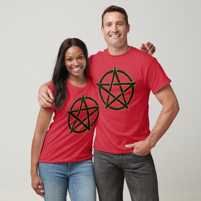 Shadowed Cosmos: Obsidian Pentagram T-Shirt (Unisex)