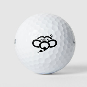 Shadowed crane-shaped plum blossom golf balls