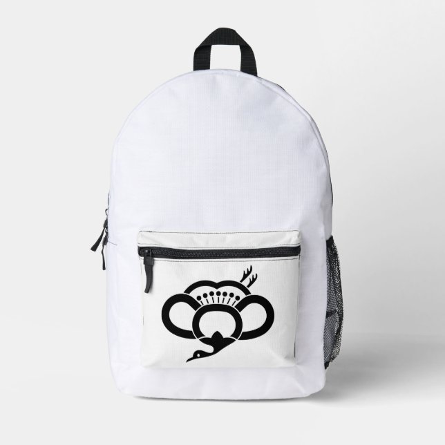 Shadowed crane-shaped plum blossom printed backpack (Front)