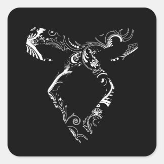 Shadowhunters rune floral white square sticker