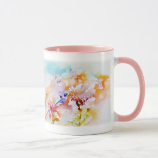 "Shadows in Pastels" Hummingbird Print Mug