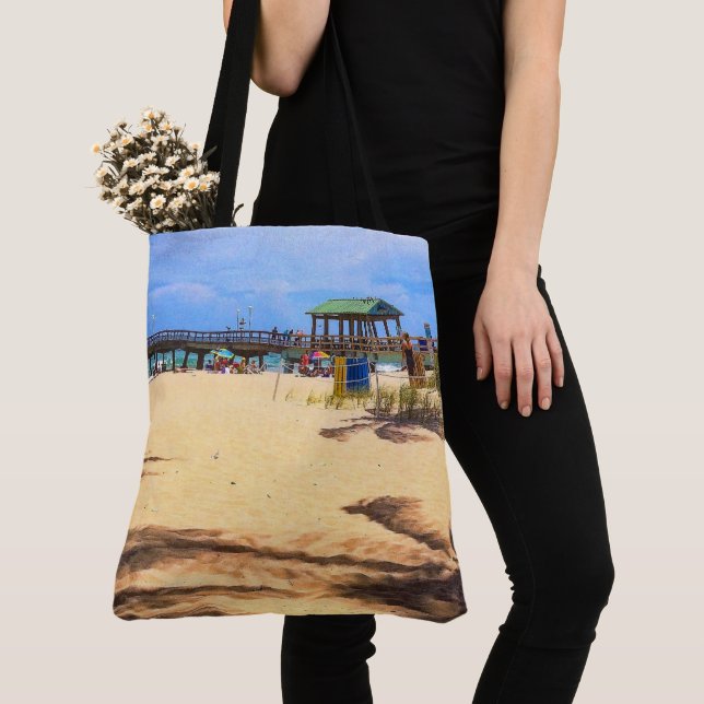 Shadows of Palm Trees Tote Bag (Close Up)