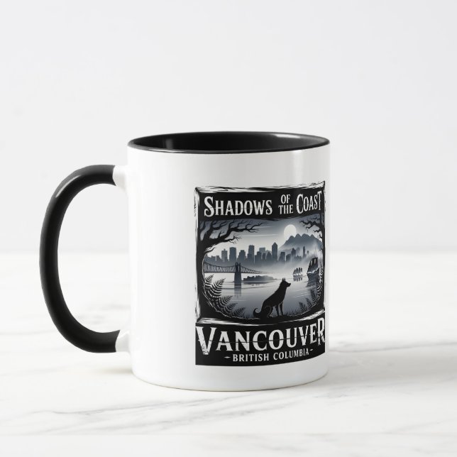 Shadows of the Coast Vancouver BC Halloween Design Mug (Left)