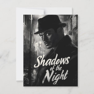 Shadows of the Night - Film Noir Style Design Postcard