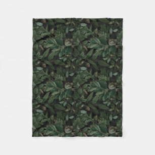 Shadows of the Oak (Night) Fleece Blanket