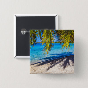 Shadows on the beach 15 cm square badge