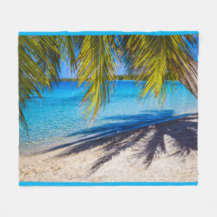 Shadows on the beach fleece blanket