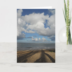 Shadows on the beach in Oahu Card