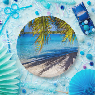 Shadows on the beach paper plate