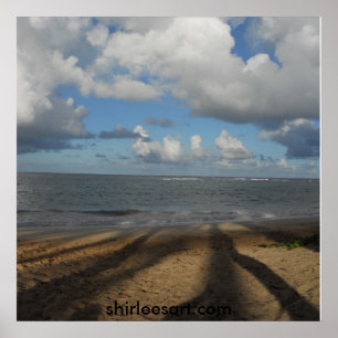 Shadows on the beach poster