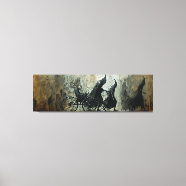 🌃🎨 Shadowy Carriage Ride 🐎 Canvas Print (Front)