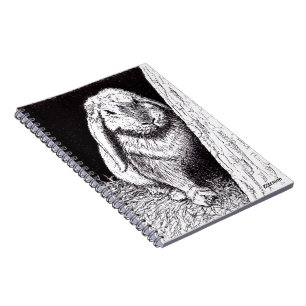 shadowy rabbit animal drawing spiral notebook