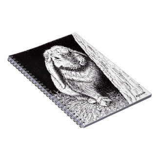 shadowy rabbit animal drawing spiral notebook