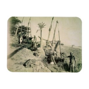 Shadufs in Upper Egypt (sepia photo) Magnet