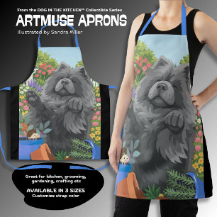 SHADY Blue Chow  All-Over Print Apron