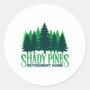 Shady Pines Pine Tree Outdoor Hiking Classic Round Sticker
