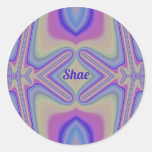 SHAE ~ Pastel Shades Fractal ~ Personalised  Classic Round Sticker