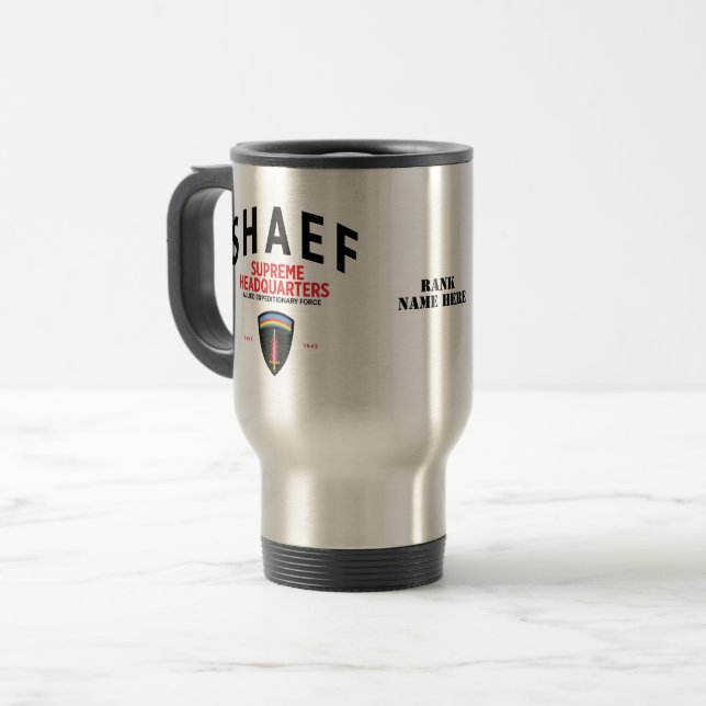 SHAEF Supreme Headquarters Travel Mug (Front Left)