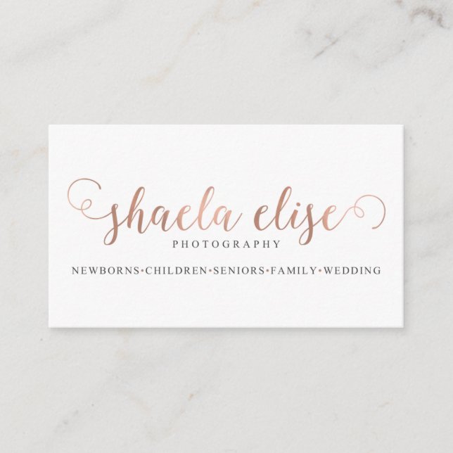 Shaela Davis Photography Business Card (Front)