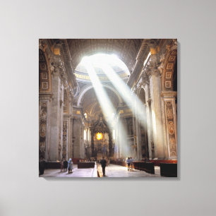 Shafts of sunlight pour through the windows canvas print