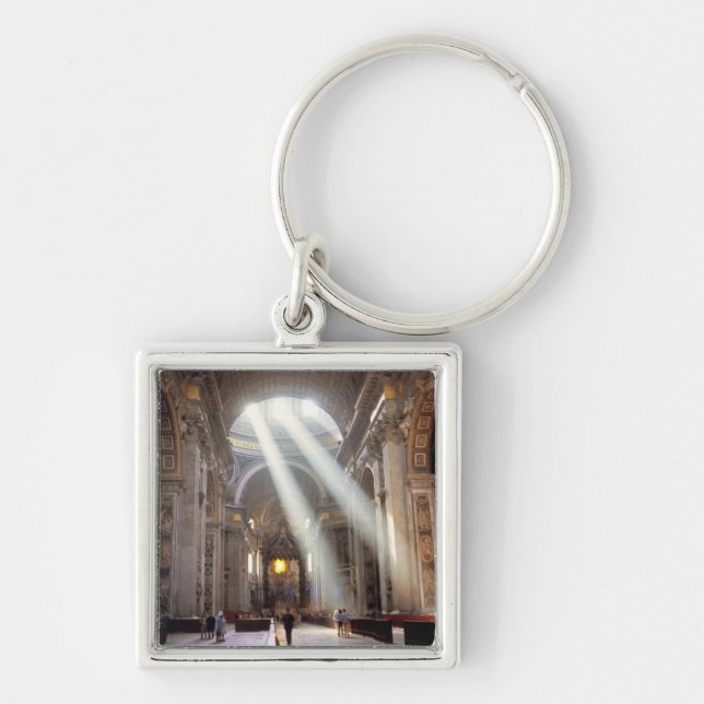 Shafts of sunlight pour through the windows key ring (Front)