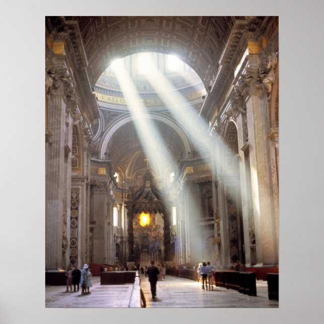 Shafts of sunlight pour through the windows poster (Front)