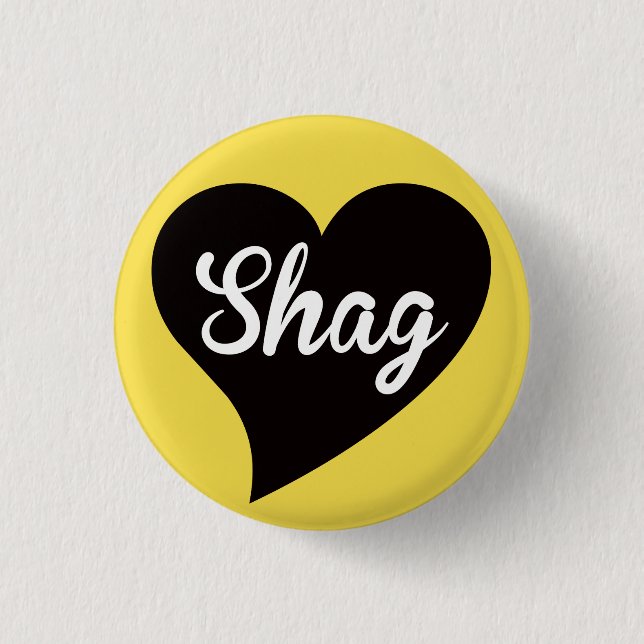 Shag Black Heart Bumblebee 3 Cm Round Badge (Front)
