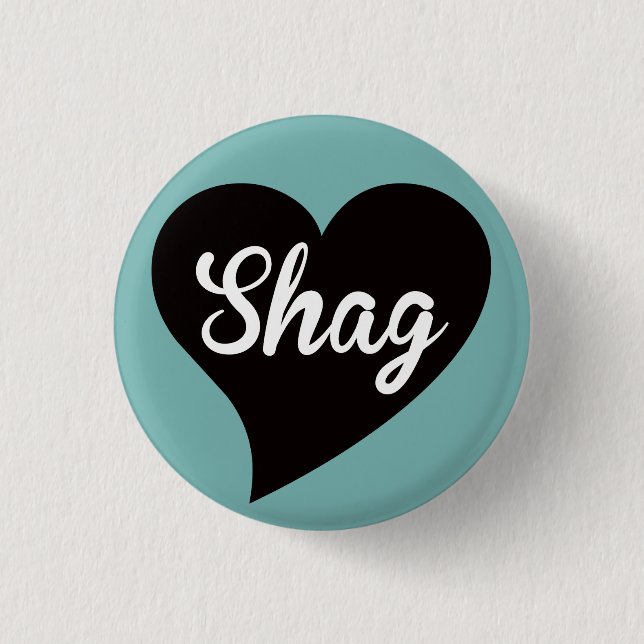 Shag Black Heart Peacock 3 Cm Round Badge (Front)