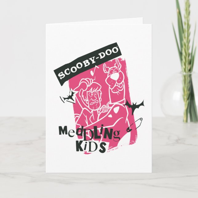 Shaggy and Scooby-Doo Meddling Kids Punk Outline Card (Front)