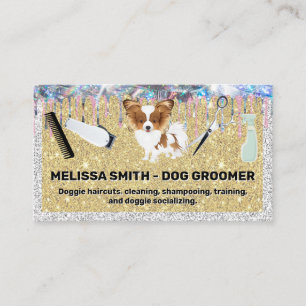 Shaggy Dog Grooming Tools Glitter Sparkle Appointment Card