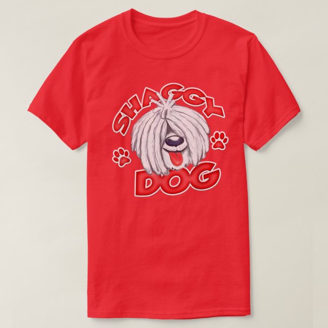 Shaggy Dog  White  T-Shirt (Design Front)