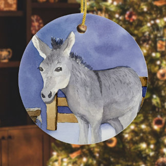 Shaggy Donkey (Friendly Beasts Series) Ceramic Tree Decoration