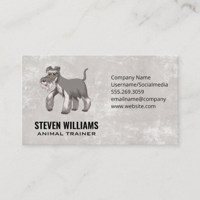 Shaggy Grey Dog Business Card (Front)