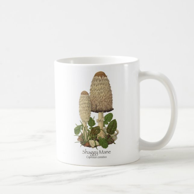Shaggy Mane Mushroom Coffee Mug (Right)